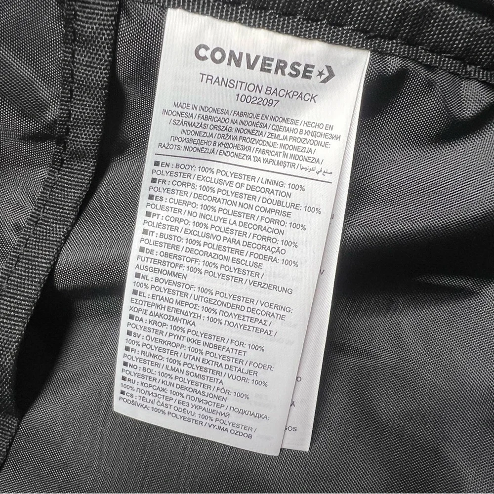 Converse Black Speed 2 Unisex Black Polyester Backpack One‎ Size | NEW/NWT!!🎒🖤